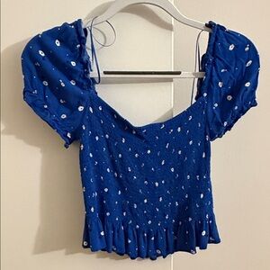 Elodie Royal Blue Floral Blouse